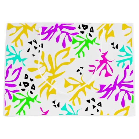 Abstract veelkleurig neonpatroon groot cadeauzakje (Voorkant)