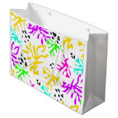 Abstract veelkleurig neonpatroon groot cadeauzakje (Voorkant Gekanteld)