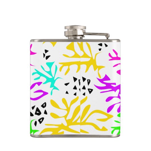 Abstract veelkleurig neonpatroon heupfles (Achterkant)