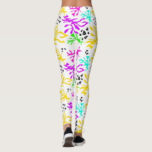 Abstract veelkleurig neonpatroon leggings (Achterkant)