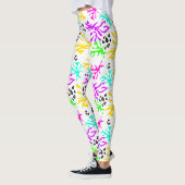 Abstract veelkleurig neonpatroon leggings (Links)
