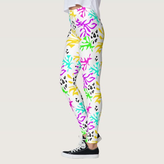 Abstract veelkleurig neonpatroon leggings (Links)