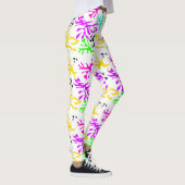 Abstract veelkleurig neonpatroon leggings (Rechts)