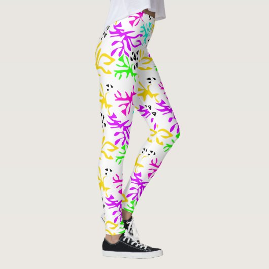 Abstract veelkleurig neonpatroon leggings (Rechts)