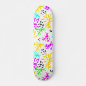 Abstract veelkleurig neonpatroon persoonlijk skateboard (Voorkant)