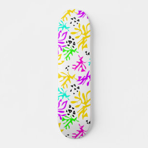 Abstract veelkleurig neonpatroon persoonlijk skateboard
