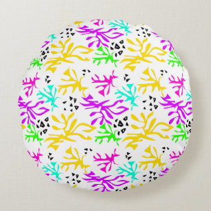 Abstract veelkleurig neonpatroon rond kussen