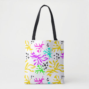 Abstract veelkleurig neonpatroon tote bag