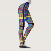 Abstract veelkleurig patroon met vierkanten en Sti Leggings (Rechts)