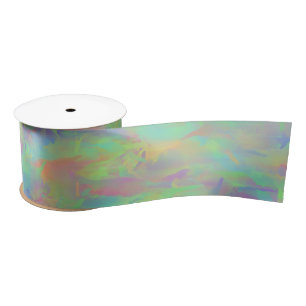 Abstract veelkleurig patroon satijnen lint