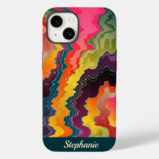 Abstract veelkleurige zigzag Case-Mate iPhone case (Achterkant)