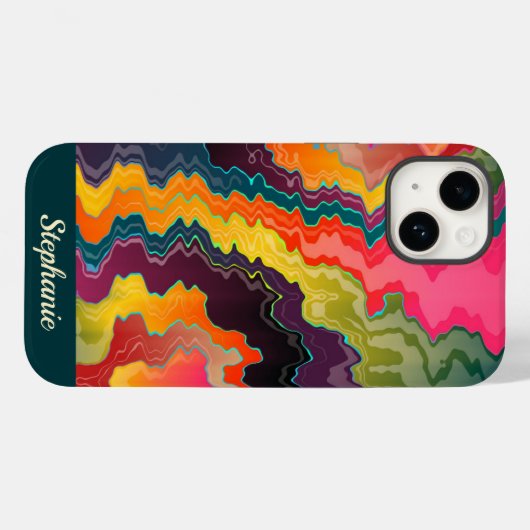 Abstract veelkleurige zigzag Case-Mate iPhone case (Achterkant (horizontaal))