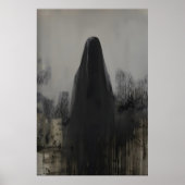 Abstract Veiled Person Gothic Art Printable Poster (Voorkant)