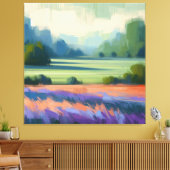 Abstract Veld met Groene Lucht, Minimalistische Ku Canvas Afdruk (Insitu (Woonkamer))