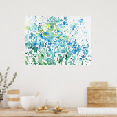Abstract veld van bloemen poster (Keuken)