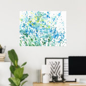 Abstract veld van bloemen poster (Thuiskantoor)