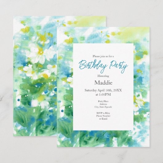 "Abstract veld van de dagen" Kaart (Voorkant / Achterkant)