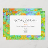 Abstract veld van gele Oranje papavers Kaart (Voorkant / Achterkant)