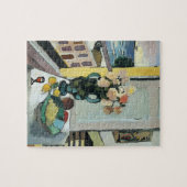 Abstract venster en wijnglas legpuzzel (Horizontaal)