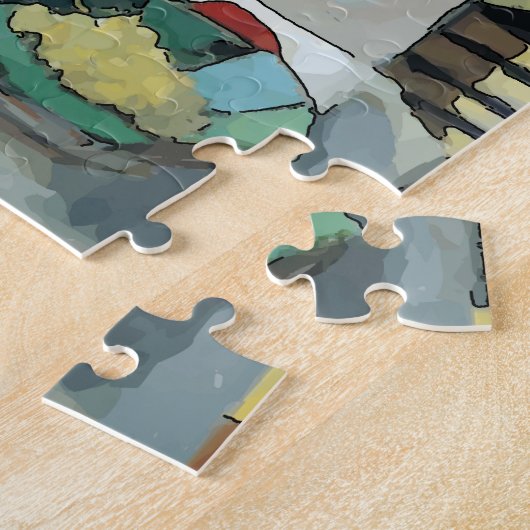 Abstract venster en wijnglas legpuzzel (Zijkant)