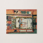 Abstract venster en wijnglas legpuzzel (Horizontaal)