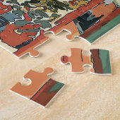 Abstract venster en wijnglas legpuzzel (Zijkant)