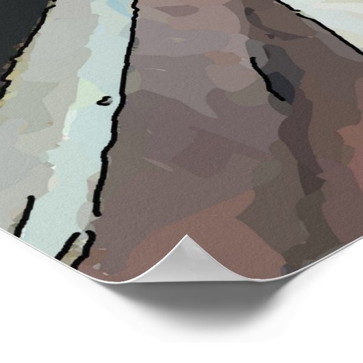 Abstract venster- en wijnglas poster (Hoek)