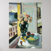 Abstract venster- en wijnglas poster (Voorkant)