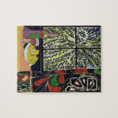 Abstract venster met wijn legpuzzel (Horizontaal)