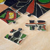 Abstract venster met wijn legpuzzel (Zijkant)