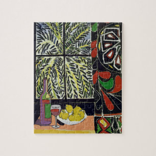 Abstract venster met wijn legpuzzel