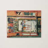 Abstract venster met wijnglas legpuzzel (Horizontaal)