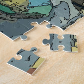 Abstract venster, Vaas met Roos Legpuzzel (Zijkant)