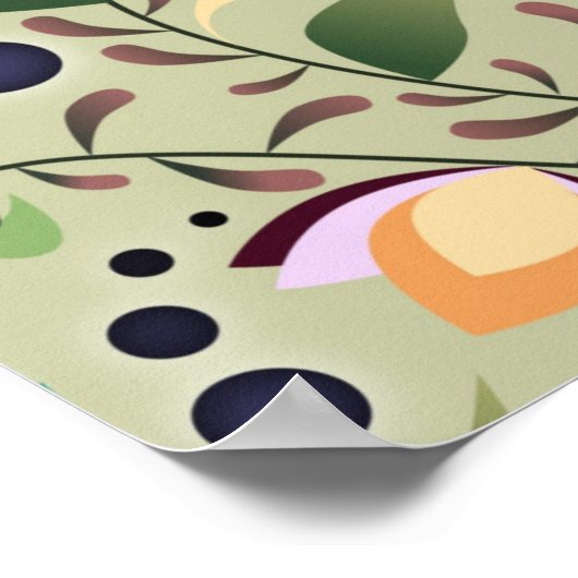  Abstract ventilatorpatroon op Sage Green Poster (Hoek)