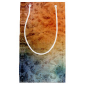 Abstract Verbrand Oranje Paarse Damast Alcoholinkt Klein Cadeauzakje (Voorkant)