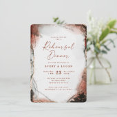 Abstract verbrand Sinaasappel bruiloft repetitie d Kaart (Staand voorkant)