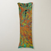 Abstract verbrand Sinaasappel en Green Dahlia Bloo Lichaamskussen (Voorkant Verticaal)