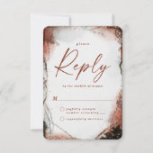 Abstract Verbrand Sinaasappel Herfst Trouwen RSVP  (Voorkant)