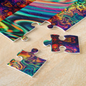 Abstract verdeeld Gelaagd Psychedelisch Kunstwerk Legpuzzel (Zijkant)