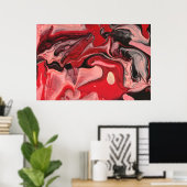 Abstract - Verf - frambozennevel Poster (Thuiskantoor)