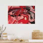 Abstract - Verf - frambozennevel Poster (Keuken)