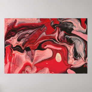 Abstract - Verf - frambozennevel Poster
