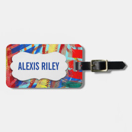 abstract verfontwerp met afgeschuind label bagagelabel