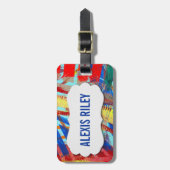 abstract verfontwerp met afgeschuind label bagagelabel (Voorkant verticaal)