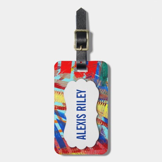 abstract verfontwerp met afgeschuind label bagagelabel (Voorkant verticaal)