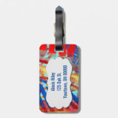 abstract verfontwerp met afgeschuind label bagagelabel (Achterkant verticaal)