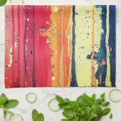 Abstract verfontwerp op keukenhanddoek (Gevouwen)
