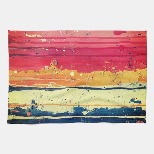 Abstract verfontwerp op keukenhanddoek (Horizontaal)
