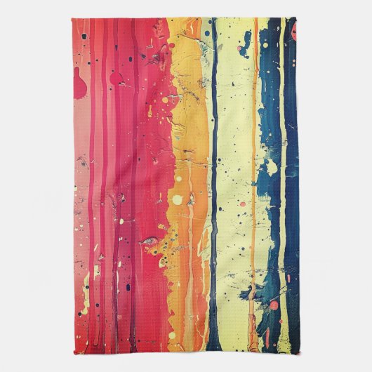 Abstract verfontwerp op keukenhanddoek (Verticaal)