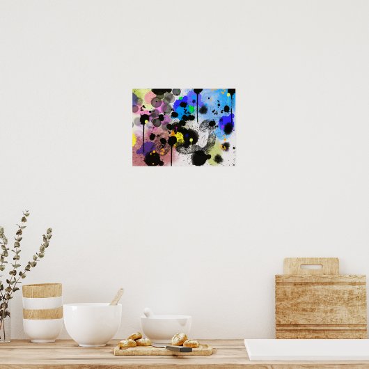 Abstract verfspat poster (Keuken)